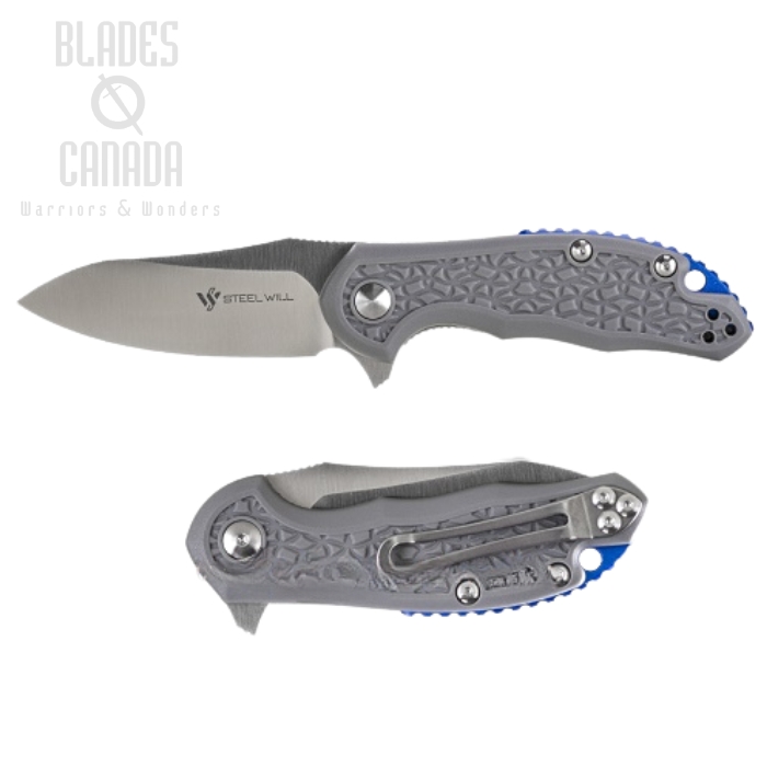Steel Will Mini Modus Flipper Folding Knife, D2 Satin, FRN Grey, F25M-14
